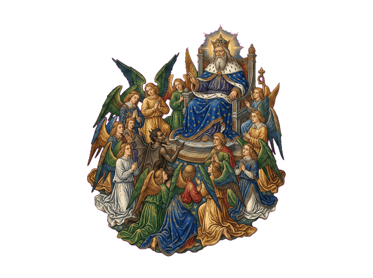 Satanás se apresenta diante de Deus na corte celestial