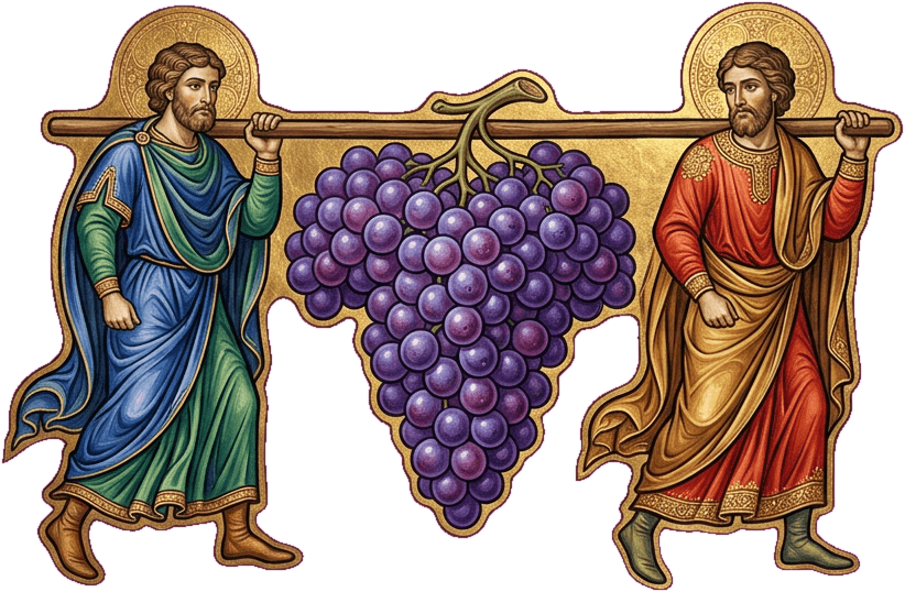 O cacho de uvas trazido pelos espias de Canaã