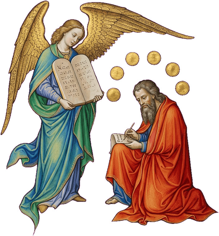 O anjo dita a Moisés as tábuas celestes