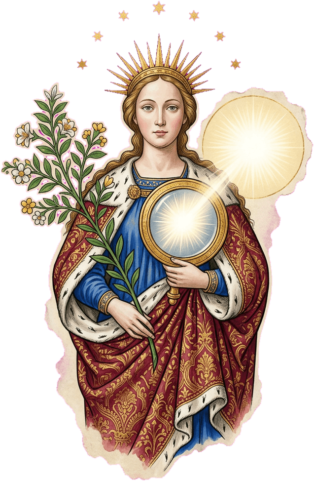 La Sabiduría personificada, coronada de luz